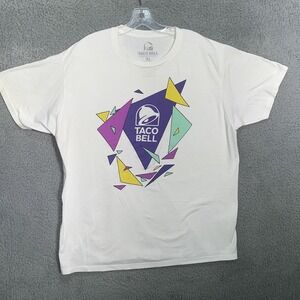 Taco Bell T Shirt Men's Size‎ XL White Run For The Border Fast Food Tee Employee